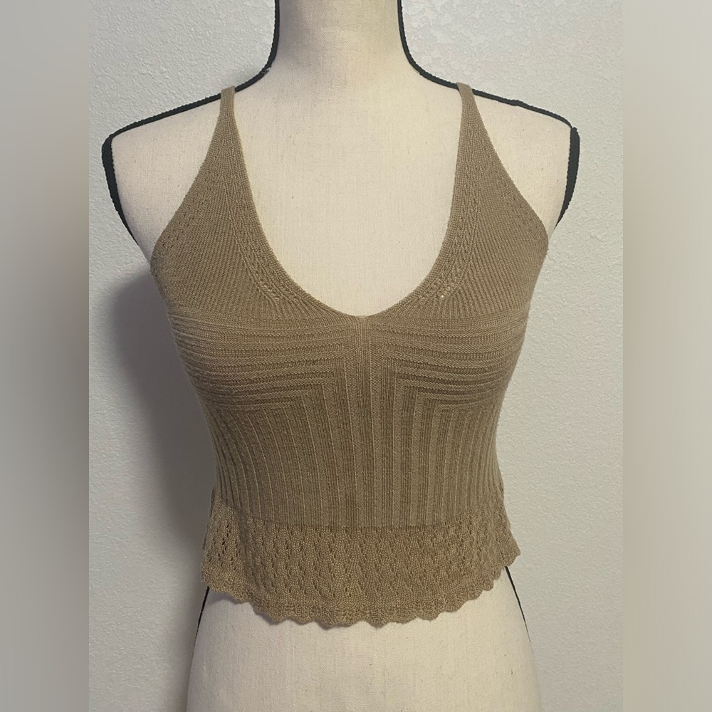 With Tan Crop Top